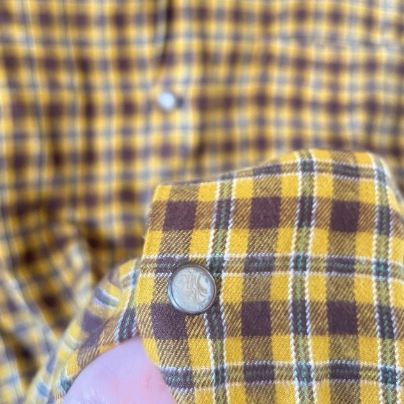 Re / Done Plaid Shirt in Gold Tan - Picture 6 of 6